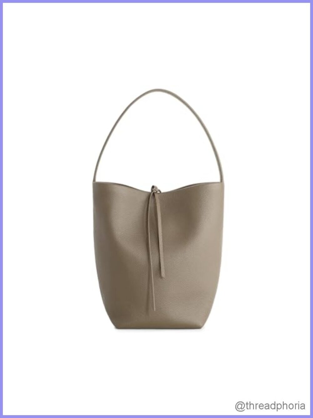 Genuine Pebbled Cowhide Leather Bucket Shoulder Bag